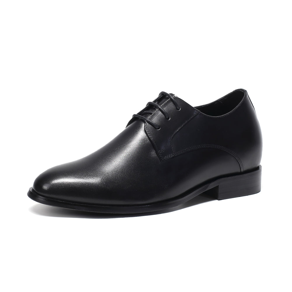 Plain leather elevator shoes Basilio +2.76 inches